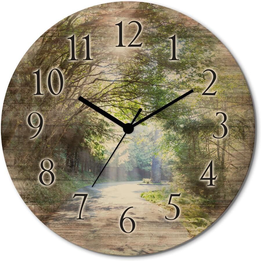 Artland Wandklok Zonnig bos optioneel verkrijgbaar met kwarts- of radiografisch uurwerk geruisloos zonder tikkend geluid - Foto 6