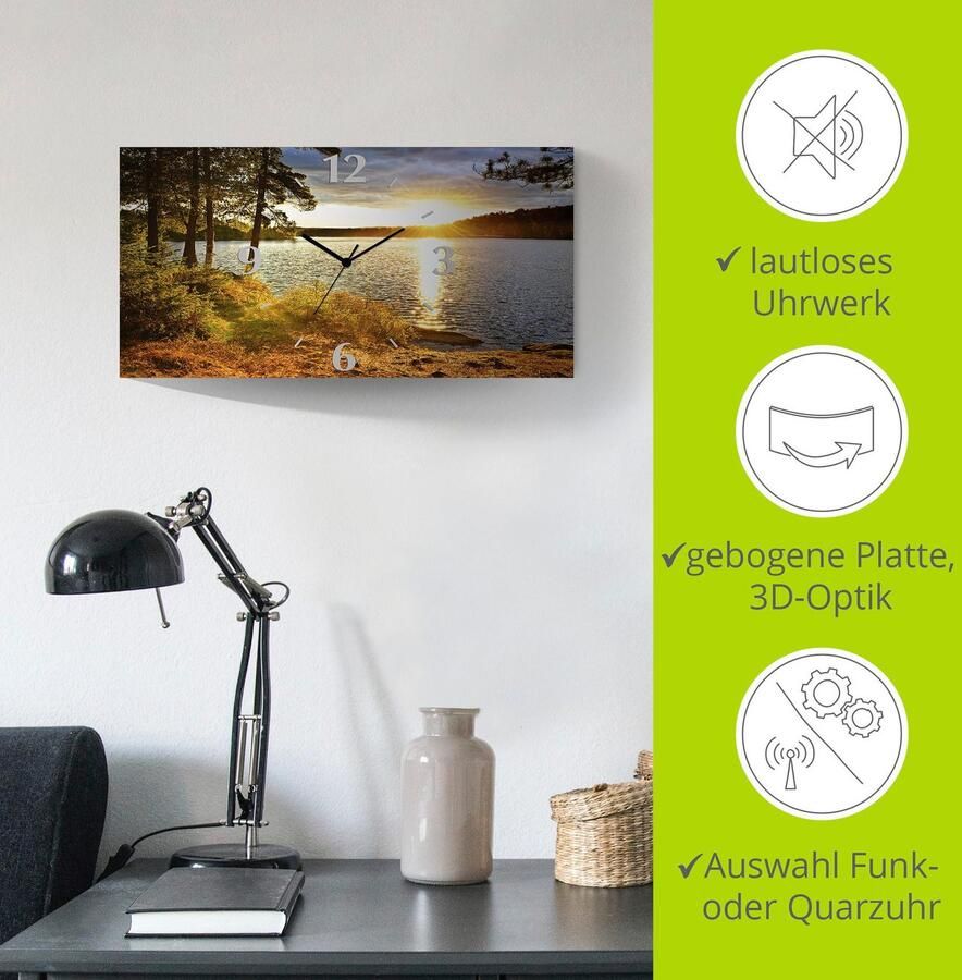 Artland Wandklok Zonsondergang boven meer Algonquin park 3d-look geschulpt met kwarts- of radiografisch uurwerk verschillende maten - Foto 6