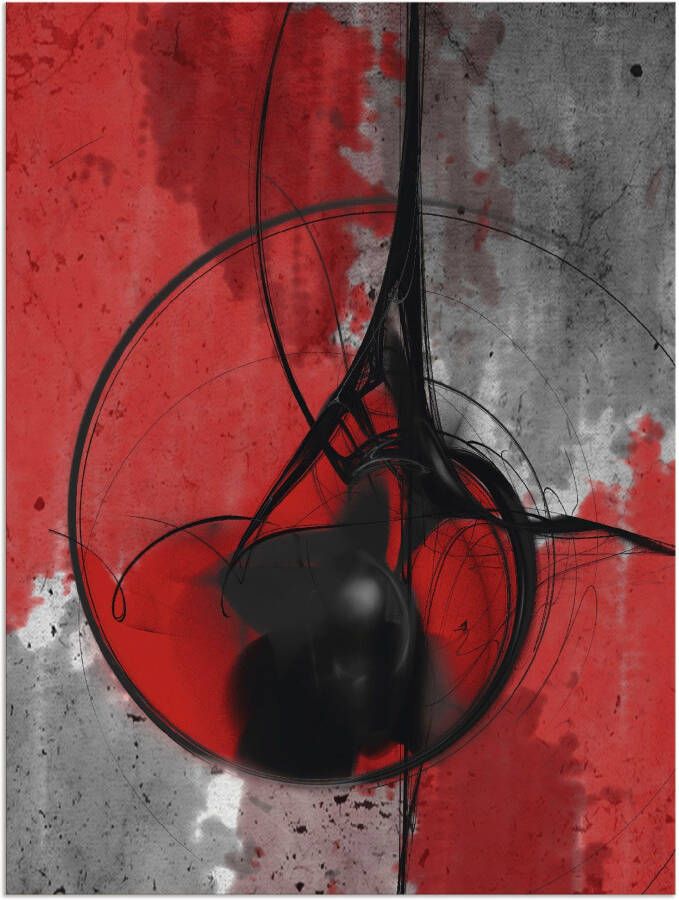Artland Artprint Abstract in rood en zwart als artprint van aluminium artprint voor buiten artprint op linnen poster in verschillende maten. maten - Foto 4