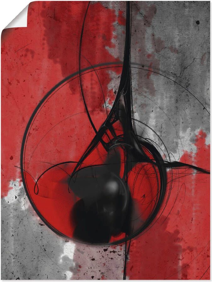Artland Artprint Abstract in rood en zwart als artprint van aluminium artprint voor buiten artprint op linnen poster in verschillende maten. maten - Foto 3