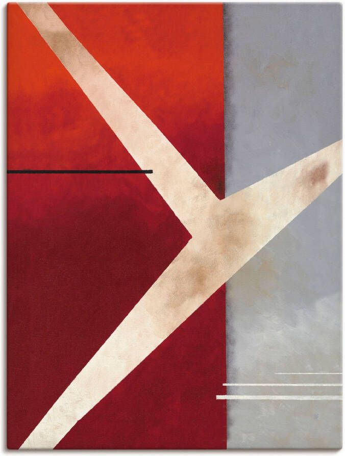Artland Artprint Abstract in rood grijs als artprint op linnen poster in verschillende formaten maten - Foto 4