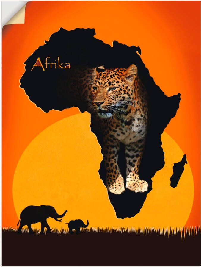 Artland Artprint Afrika het zwarte continent als artprint op linnen poster muursticker in verschillende maten