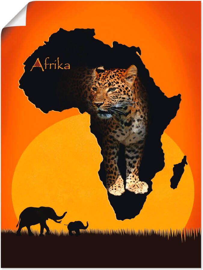 Artland Artprint Afrika het zwarte continent als artprint op linnen poster muursticker in verschillende maten - Foto 3