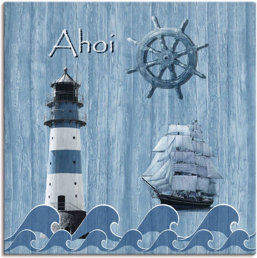 Artland Artprint Ahoy in maritiem blauw als artprint van aluminium artprint voor buiten artprint op linnen poster muursticker