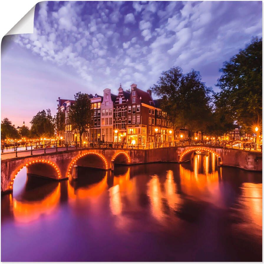 Artland Artprint Amsterdam Keizersgracht Leidsegracht als artprint op linnen poster muursticker in verschillende maten