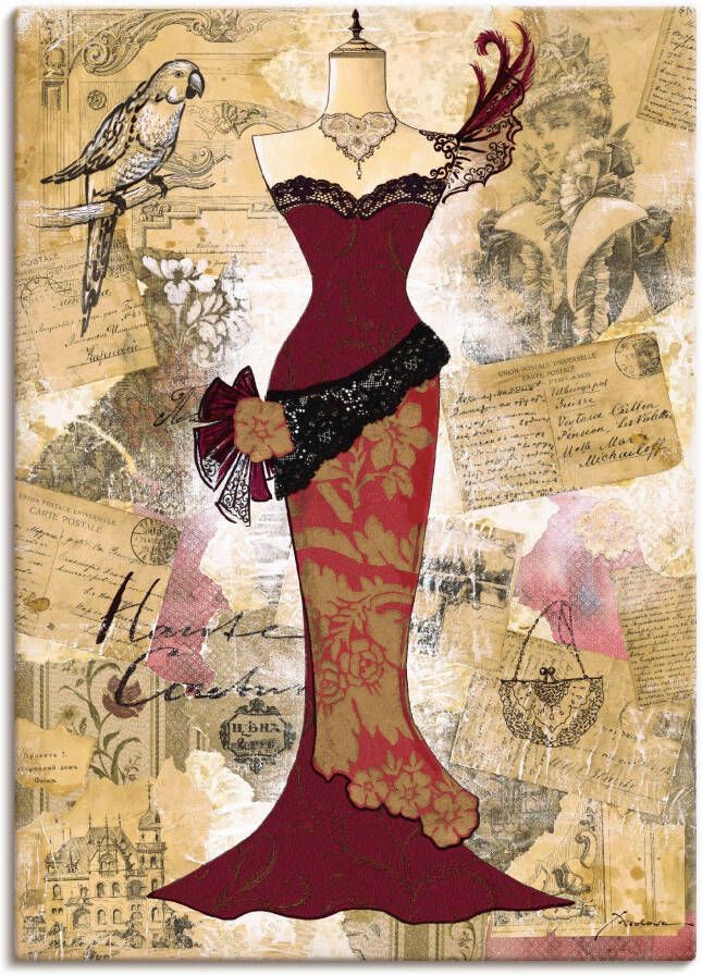 Artland Artprint Antieke jurk collage als artprint van aluminium artprint voor buiten artprint op linnen poster in verschillende maten. maten