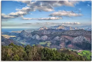 Artland Artprint Berglandschap in Asturië Bergenwereld in het noorden van Spanje in vele afmetingen & productsoorten artprint van aluminium artprint voor buiten artprint op linnen poster muursticker wandfolie ook geschikt voor de badkamer (1 stuk)
