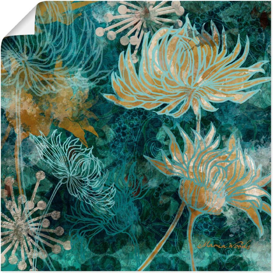 Artland Artprint Blauwe chrysanten I als artprint van aluminium artprint voor buiten artprint op linnen poster muursticker - Foto 4