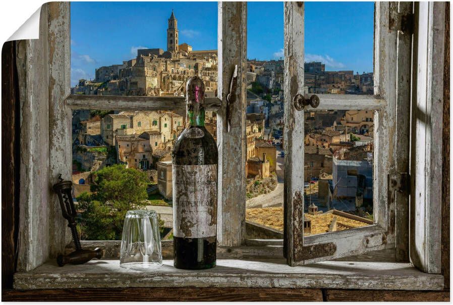 Artland Artprint Blik uit het raam Matera Italië als artprint van aluminium artprint voor buiten artprint op linnen poster muursticker - Foto 8