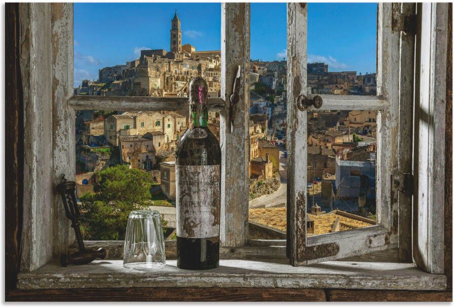 Artland Artprint Blik uit het raam Matera Italië als artprint van aluminium artprint voor buiten artprint op linnen poster muursticker - Foto 7