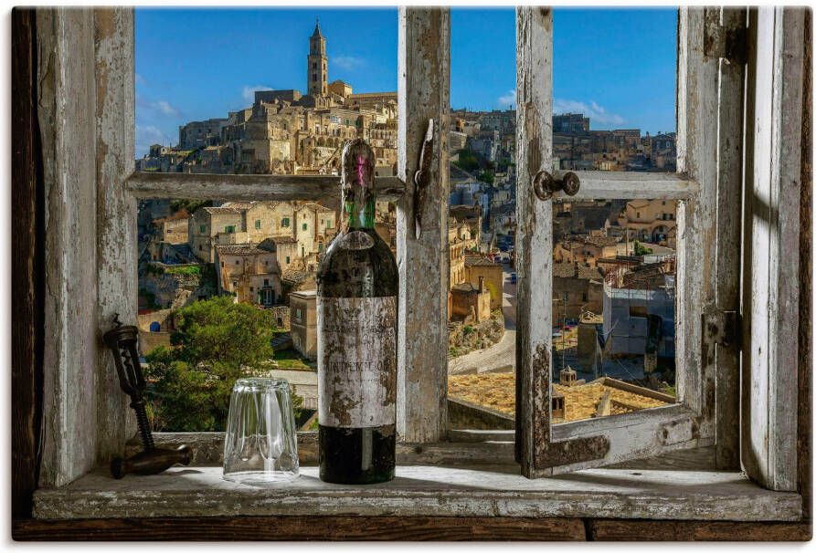 Artland Artprint Blik uit het raam Matera Italië als artprint van aluminium artprint voor buiten artprint op linnen poster muursticker - Foto 6