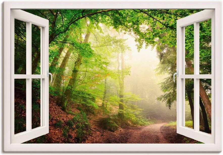 Artland Artprint Blik uit het venster boog door bomen als artprint op linnen poster in verschillende formaten maten - Foto 6