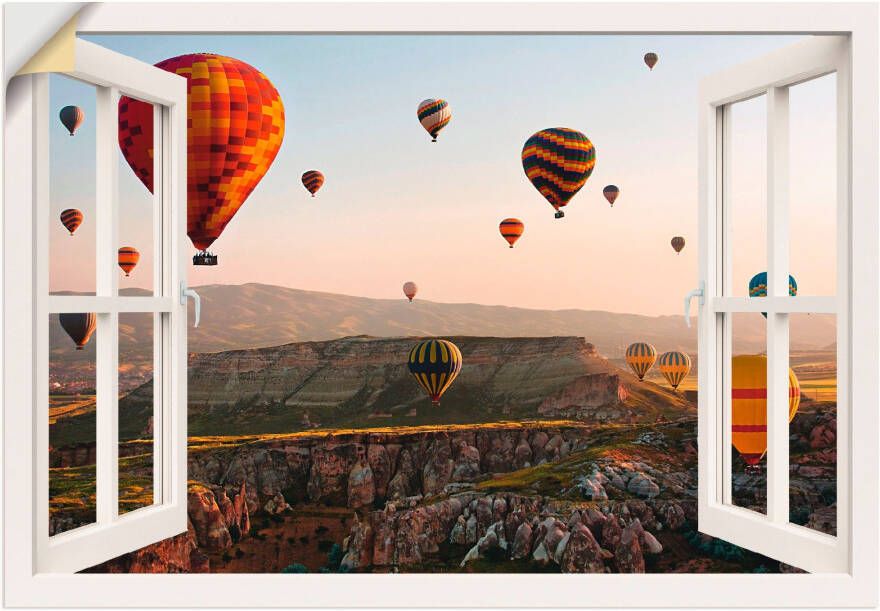 Artland Artprint Blik uit het venster Cappadocië ballonvaart als poster muursticker in verschillende maten - Foto 4