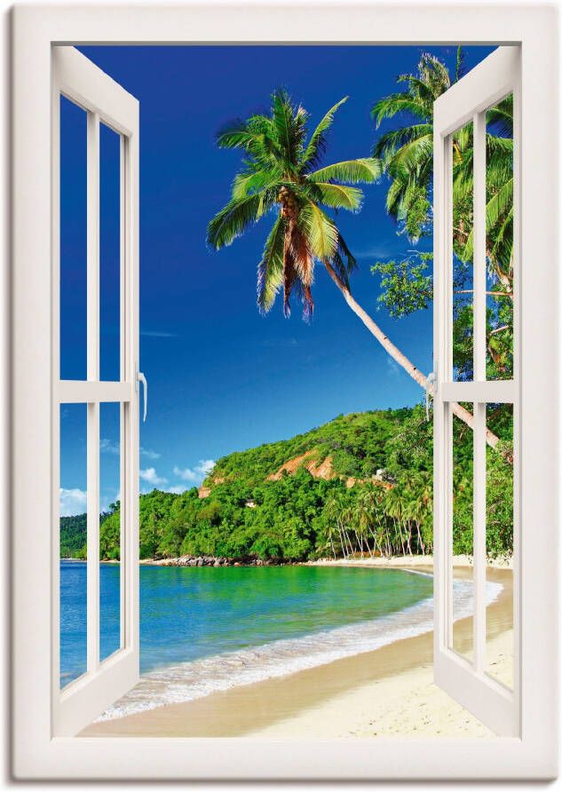 Artland Artprint Blik uit het venster paradijs als artprint op linnen poster muursticker in verschillende maten - Foto 9
