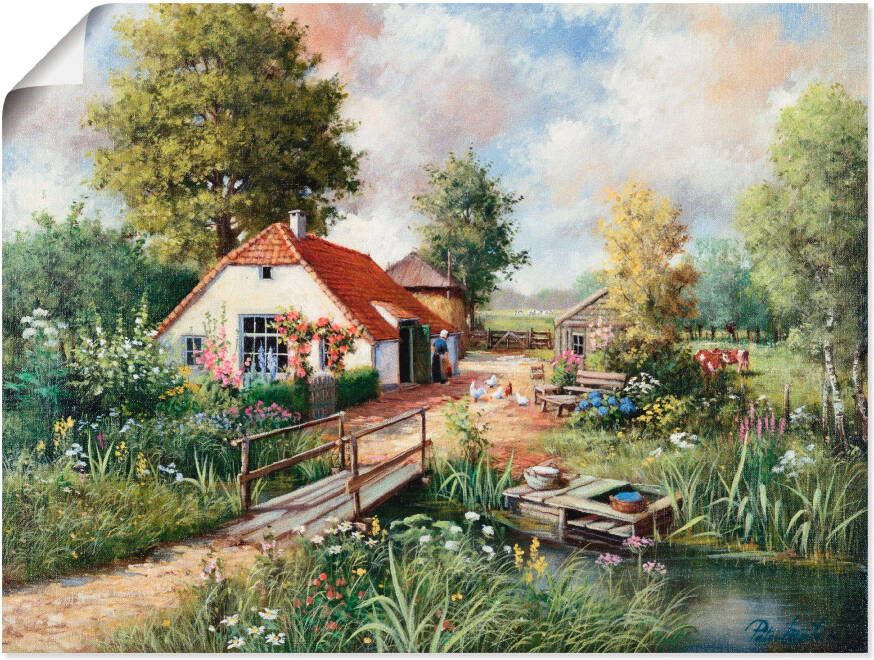 Artland Artprint Boerderij als artprint op linnen poster in verschillende formaten maten