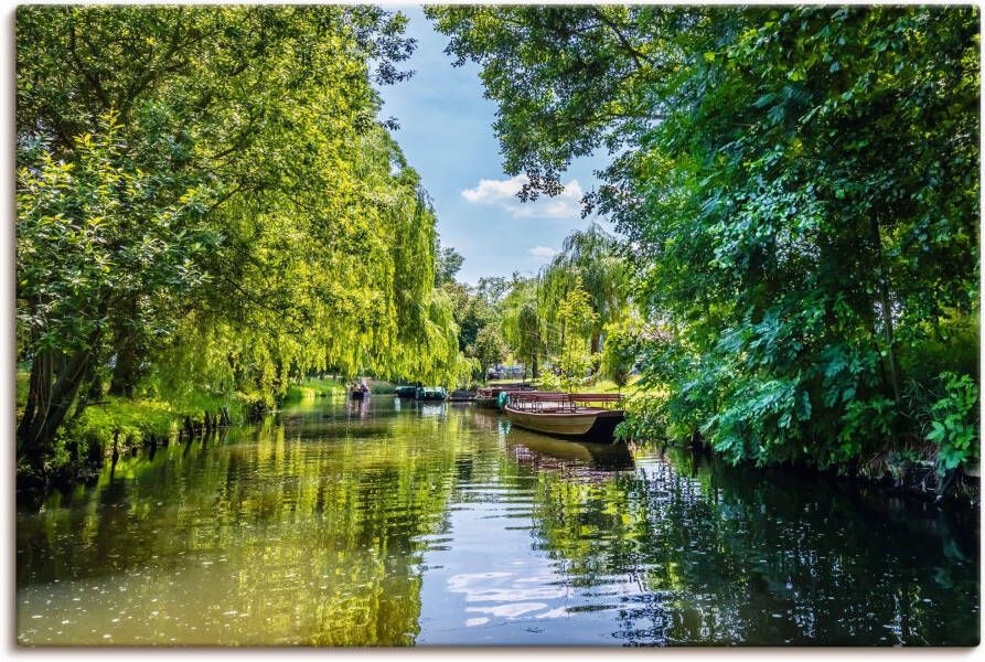 Artland Artprint op linnen Boottocht door de rivier in het Spreewald - Foto 5