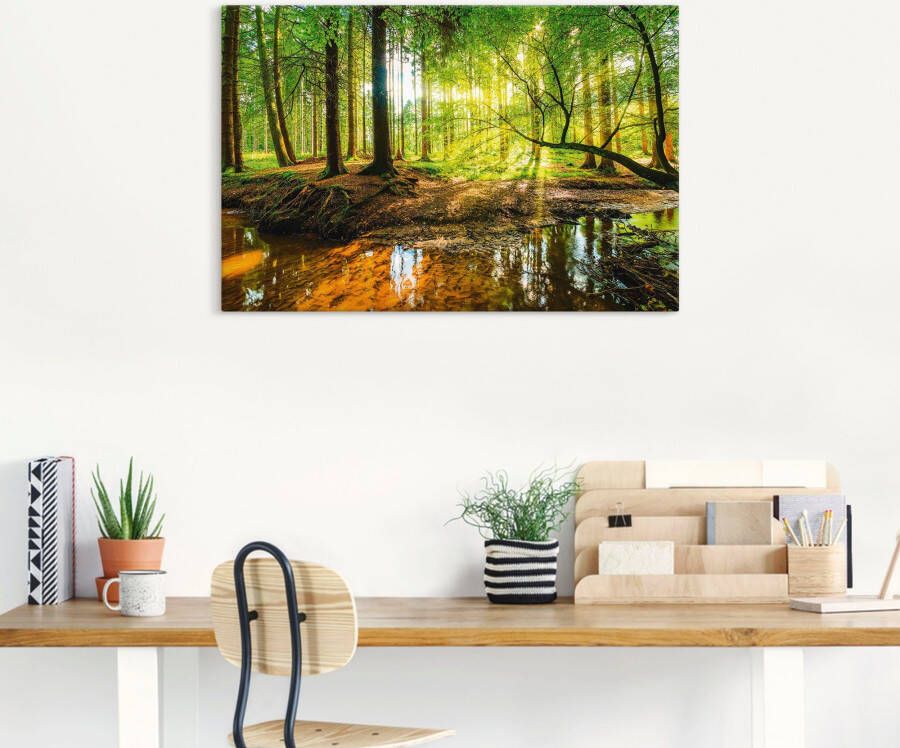 Artland Artprint Bos met beek als artprint van aluminium artprint voor buiten artprint op linnen poster muursticker - Foto 4