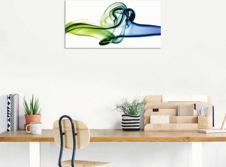 Artland Artprint Botsing van blauw en groen als artprint van aluminium artprint op linnen muursticker verschillende maten - Foto 4