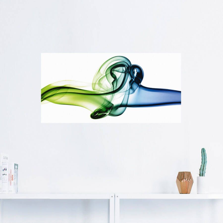 Artland Artprint Botsing van blauw en groen als artprint van aluminium artprint op linnen muursticker verschillende maten - Foto 4