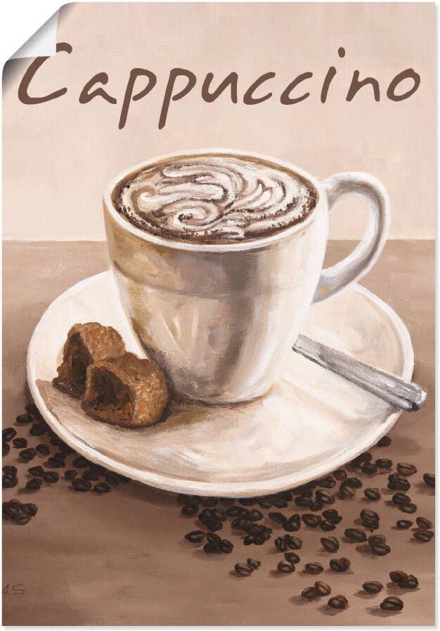 Artland Artprint Cappuccino koffie als artprint op linnen poster muursticker in verschillende maten - Foto 4