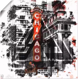 Artland Artprint Chicago II in vele afmetingen & productsoorten artprint van aluminium artprint voor buiten artprint op linnen poster muursticker wandfolie ook geschikt voor de badkamer (1 stuk)