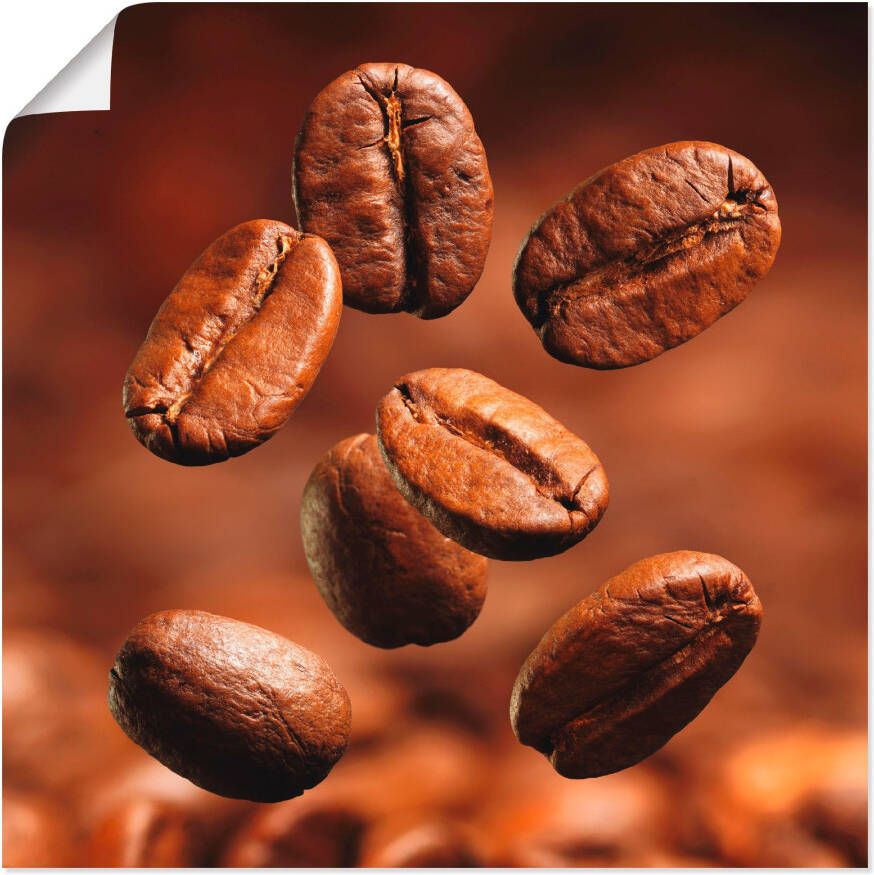 Artland Artprint Close-up van koffiebonen als artprint op linnen poster in verschillende formaten maten - Foto 6