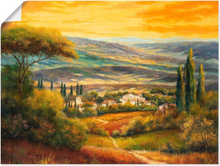 Artland Artprint Dal in de Toscane als artprint op linnen poster muursticker in verschillende maten - Foto 9