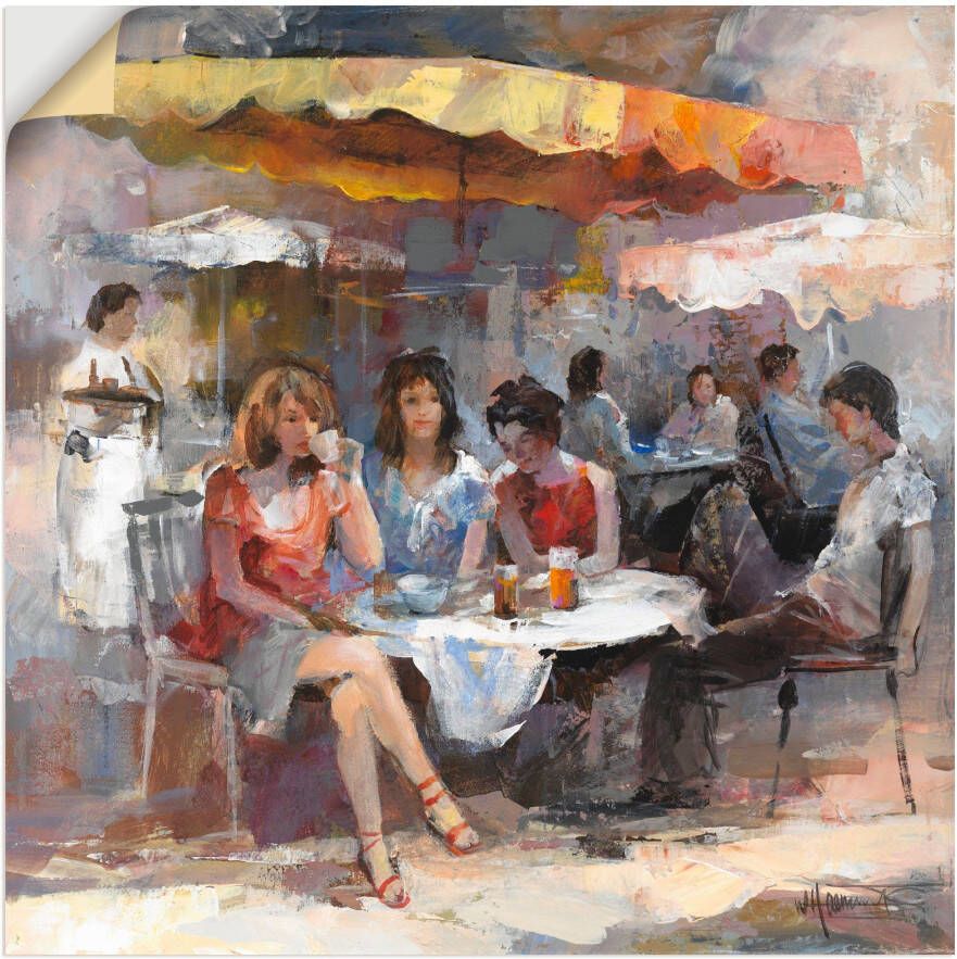 Artland Artprint Dames in café II als artprint op linnen muursticker in verschillende maten