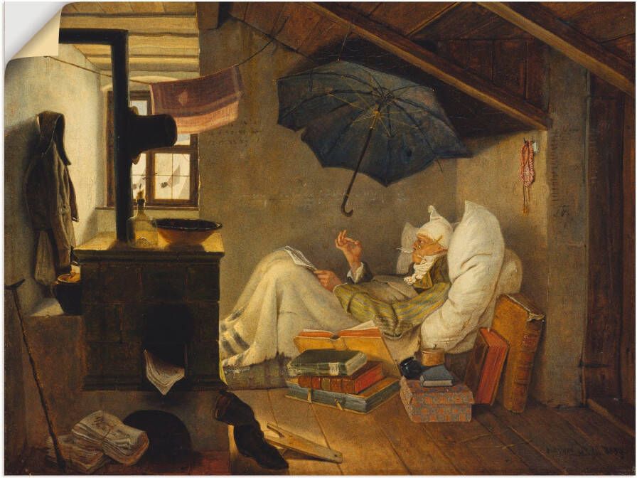 Artland Artprint De arme dichter. 1839 als artprint op linnen poster muursticker in verschillende maten - Foto 4