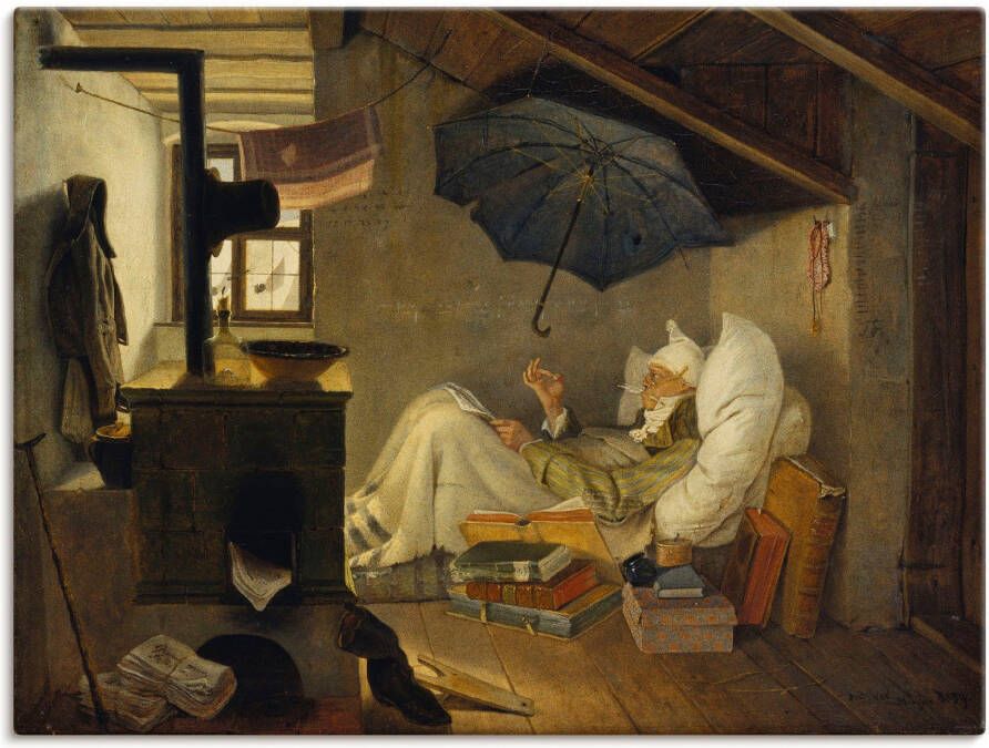Artland Artprint De arme dichter. 1839 als artprint op linnen poster muursticker in verschillende maten