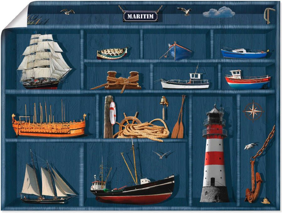 Artland Artprint De maritieme letterkast als artprint op linnen poster muursticker in verschillende maten - Foto 3