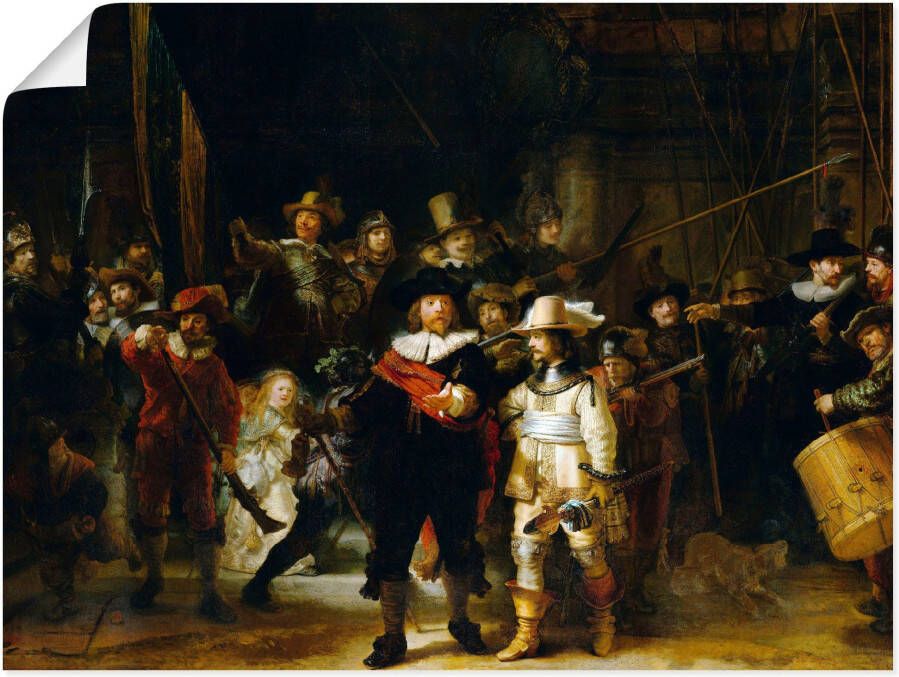 Artland Artprint De nachtwacht. 1642 als artprint op linnen poster in verschillende formaten maten - Foto 6