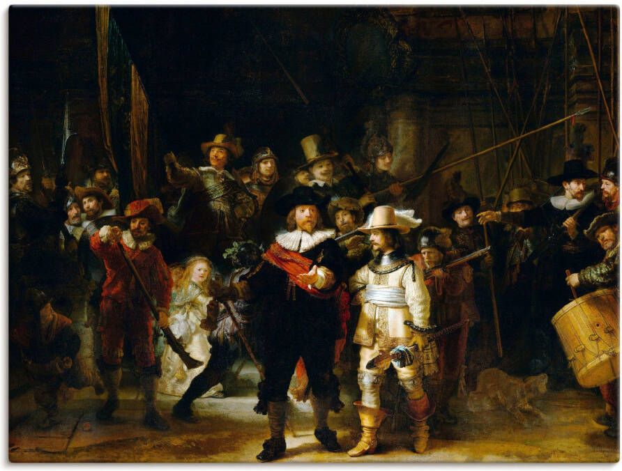 Artland Artprint De nachtwacht. 1642 als artprint op linnen poster in verschillende formaten maten - Foto 4