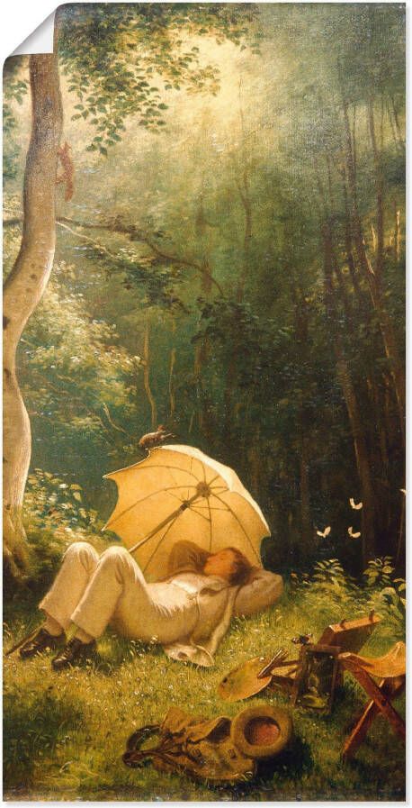 Artland Artprint De schilder (rust in het bos) als artprint op linnen muursticker of poster in verschillende maten