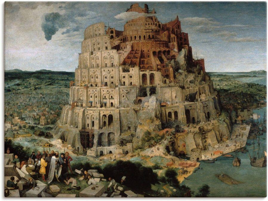 Artland Artprint De torenbouw van Babel. 1563 als artprint op linnen poster in verschillende formaten maten - Foto 4