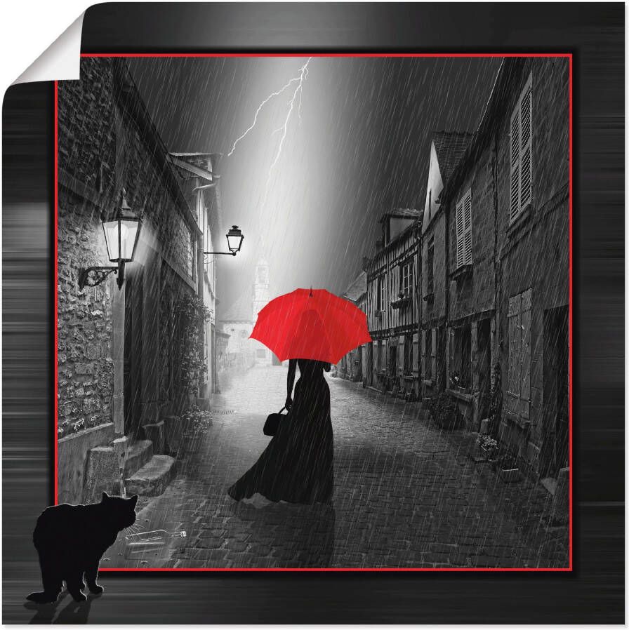Artland Artprint De vrouw met de rode kap 2 als artprint op linnen poster muursticker in verschillende maten