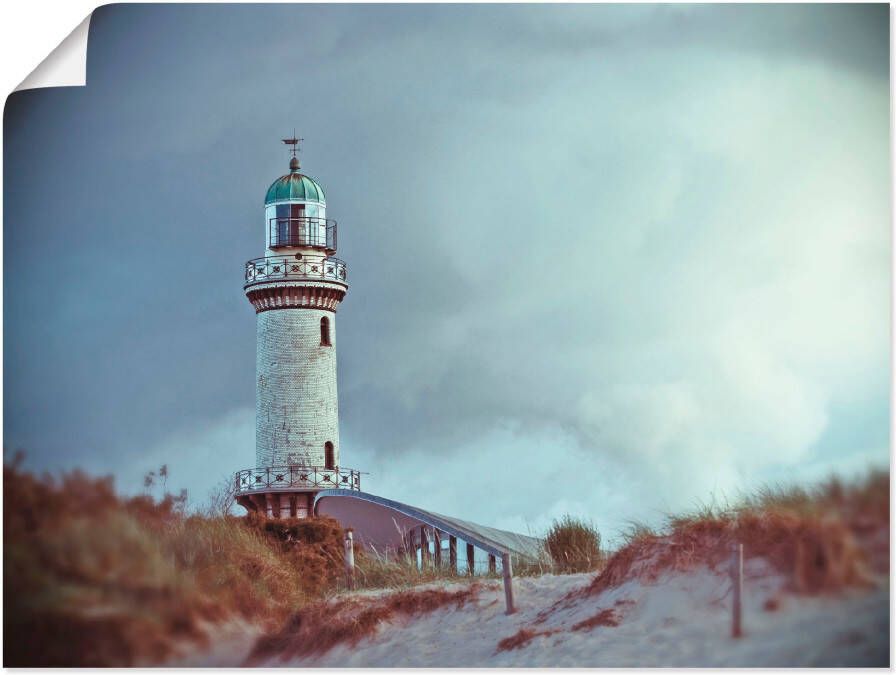 Artland Artprint De Warnemünder vuurtoren als artprint op linnen poster in verschillende formaten maten