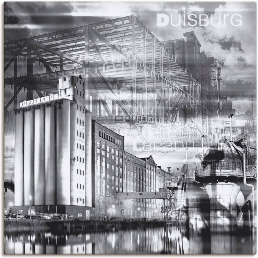 Artland Artprint Duisburg skyline collage III als artprint op linnen poster in verschillende formaten maten - Foto 1