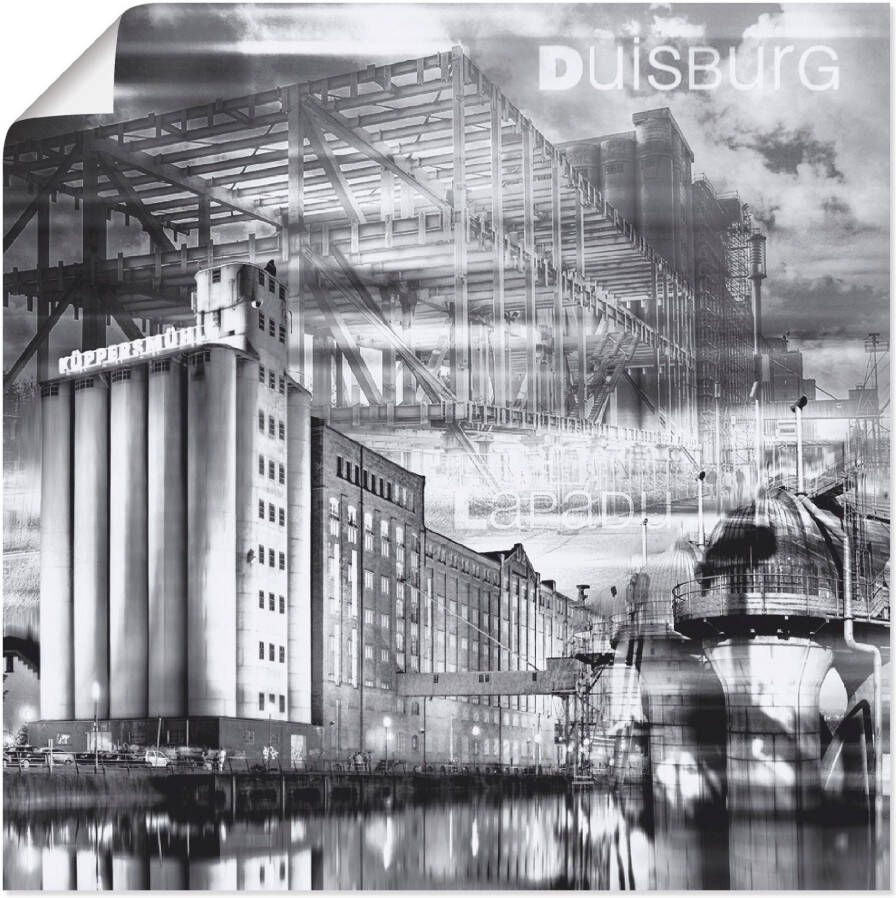 Artland Artprint Duisburg skyline collage III als artprint op linnen poster in verschillende formaten maten - Foto 1