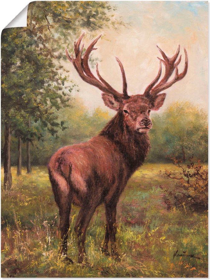 Artland Artprint Edelhert als artprint op linnen poster muursticker in verschillende maten