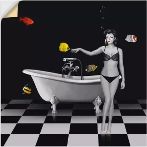 Artland Artprint Een badkamer voor vissen in vele afmetingen & productsoorten artprint van aluminium artprint voor buiten artprint op linnen poster muursticker wandfolie ook geschikt voor de badkamer (1 stuk)