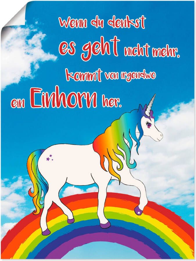 Artland Artprint Eenhoorn met regenboog als poster in verschillende formaten maten - Foto 4