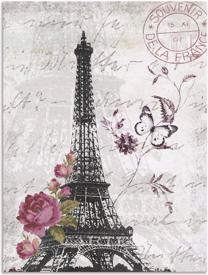 Artland Artprint Eiffeltoren grafiek als artprint van aluminium artprint voor buiten artprint op linnen poster muursticker - Foto 5