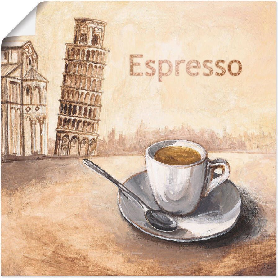 Artland Artprint Espresso in Pisa als artprint op linnen poster in verschillende formaten maten - Foto 1