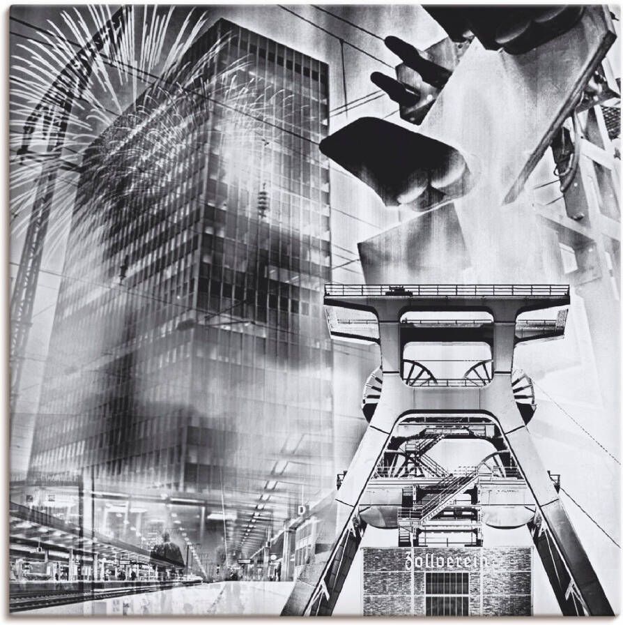 Artland Artprint Essen skyline abstracte collage als artprint op linnen poster muursticker in verschillende maten - Foto 7