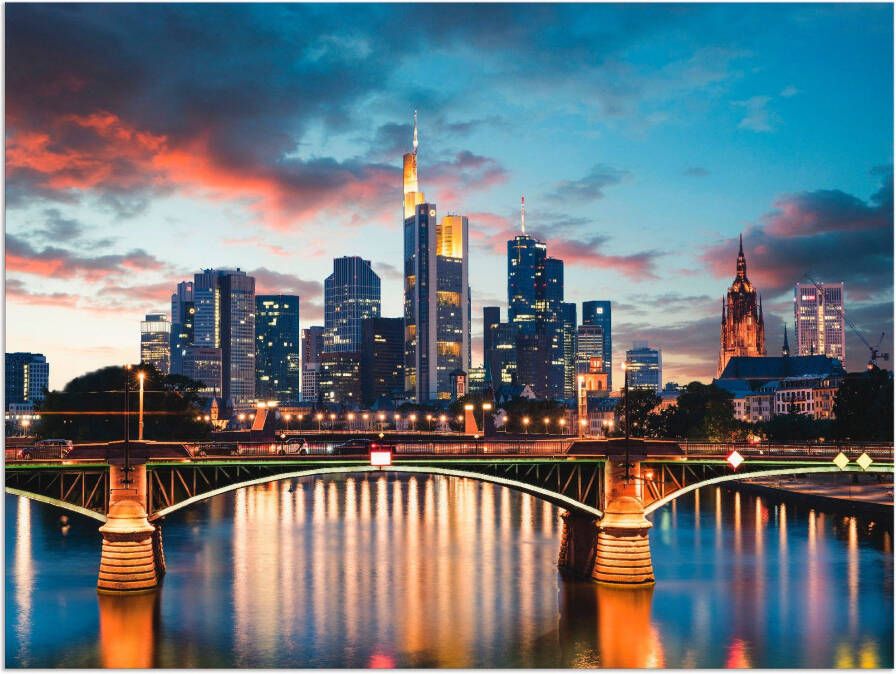 Artland Artprint Frankfurt am Main Skyline II als artprint van aluminium artprint voor buiten artprint op linnen poster in verschillende maten. maten - Foto 4