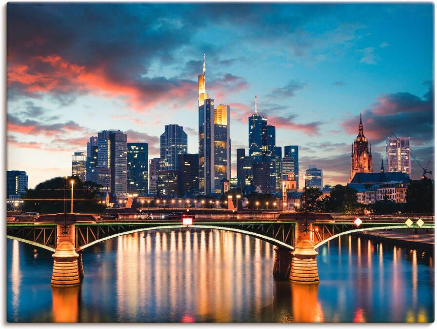 Artland Artprint Frankfurt am Main Skyline II als artprint van aluminium artprint voor buiten artprint op linnen poster in verschillende maten. maten - Foto 3