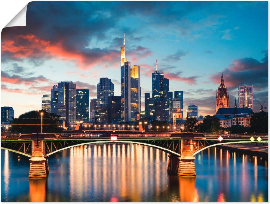 Artland Artprint Frankfurt am Main Skyline II als artprint van aluminium artprint voor buiten artprint op linnen poster in verschillende maten. maten - Foto 3