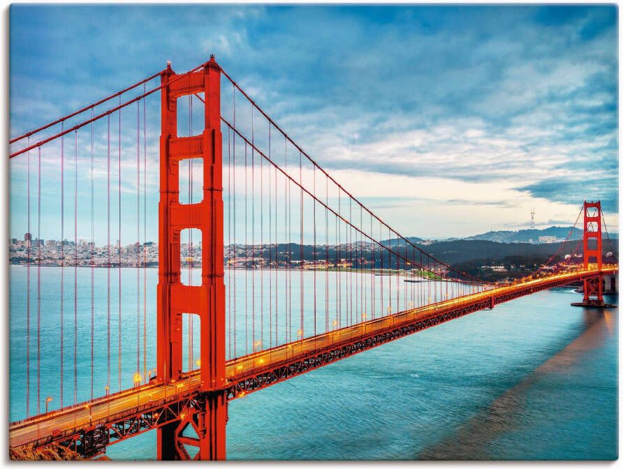 Artland Artprint Golden Gate Bridge als artprint van aluminium artprint voor buiten artprint op linnen poster muursticker - Foto 4