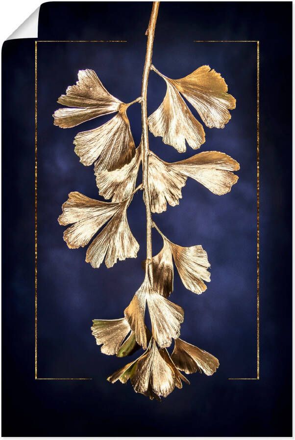 Artland Artprint Gouden gingko als artprint op linnen poster in verschillende formaten maten - Foto 4